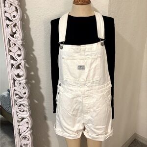 Levi White Denim Overalls